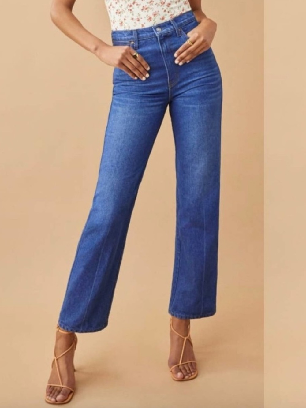 Reformation Cowboy High Rise Straight Jean Zenia Size 23 Minimalist French Girl